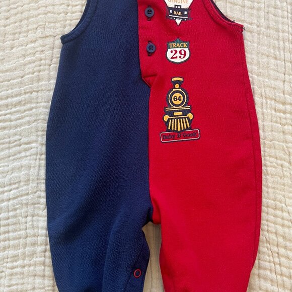 Vintage Red & Blue Genuine Rail Romper - 6m - Picture 3 of 6